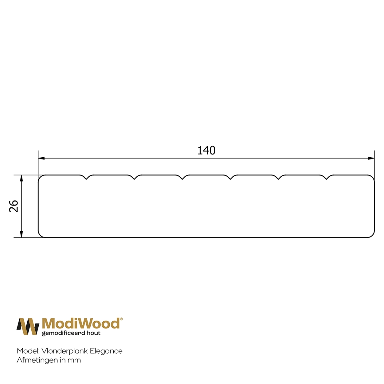 ModiWood Vlonderplank Elegance Grenen geprofileerd